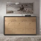 Sideboard furniert auf Pappelspanplatte, hergestellt in Italien – Latona Viadurini