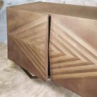 2- oder 4-türiges Sideboard aus Holz mit Kristallregalen Made in Italy - Gardena Viadurini