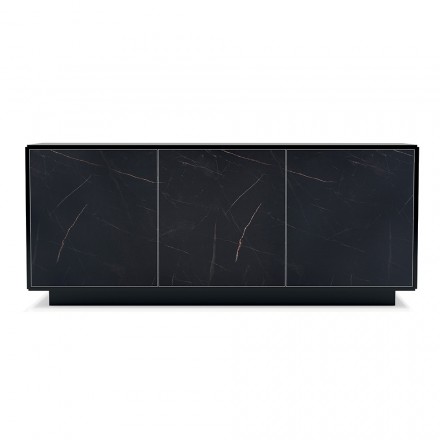 Holz-Sideboard mit 2 oder 3 Türen aus HPL-Laminat, hergestellt in Italien – Fiorenza Viadurini