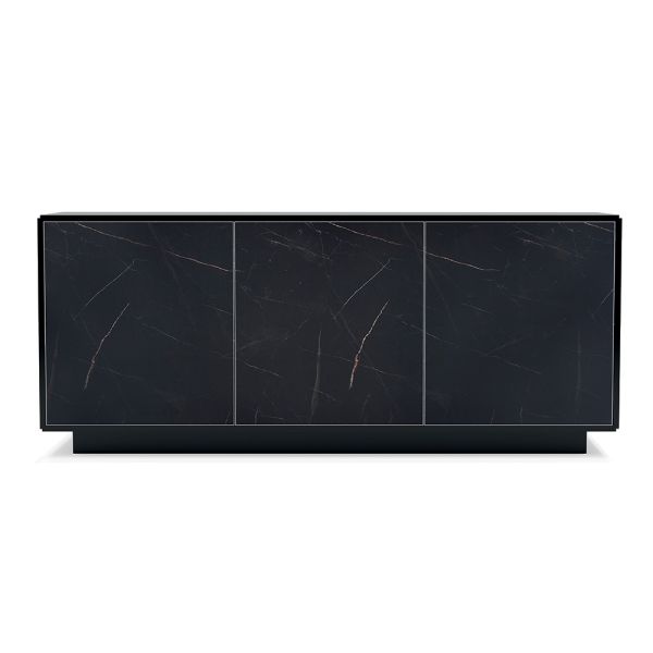 Sideboard aus holz mit 2 oder 3 türen aus hpl-laminat made in italy - fiorenza