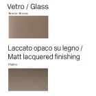 Gebogenes Sideboard aus lackiertem Holz mit bronzefarbenen Glastüren, hergestellt in Italien – Lyra Viadurini