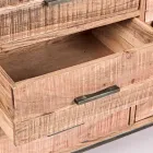 Sideboard aus Akazienholz und Stahl 2 Türen und 3 Schubladen Homemotion - Aimune Viadurini