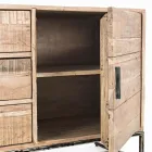 Sideboard aus Akazienholz und Stahl 2 Türen und 3 Schubladen Homemotion - Aimune Viadurini