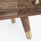 Sideboard aus Mangoholz 2 Türen 4 Schubladen Ethnischer Stil Homemotion - Aurier Viadurini