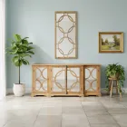 Sideboard aus gealterter, naturbelassener Kiefer mit Spiegeltüren - Agnone Viadurini