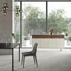 Sideboard aus ökologischem Holz mit 4 Türen mit Schubladen und Eschenplatte - Tamara Viadurini