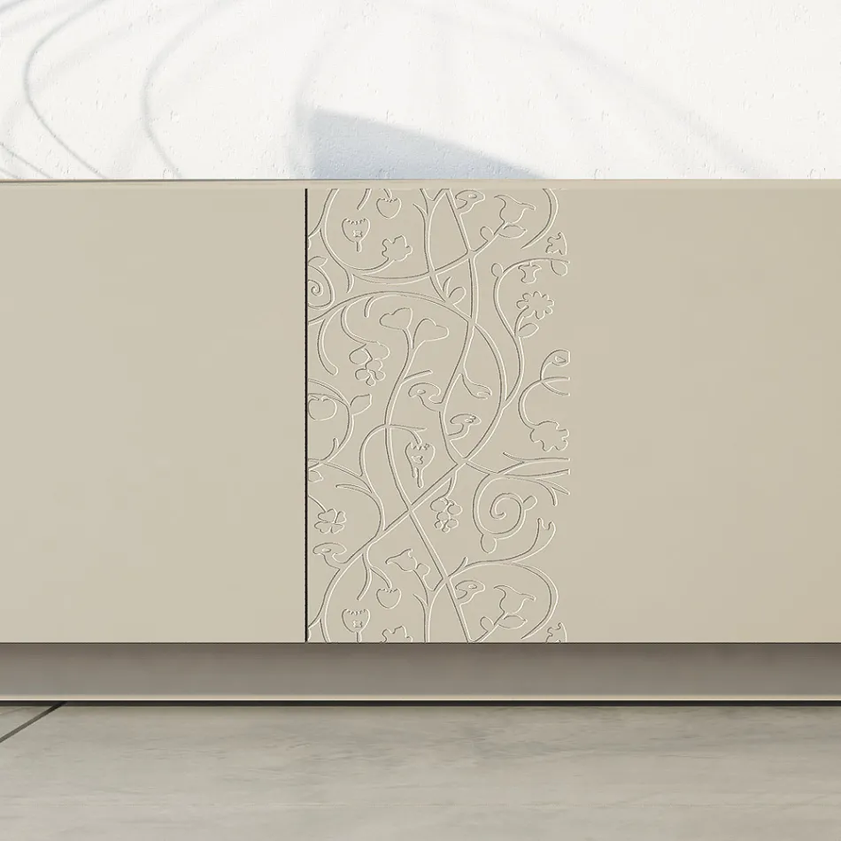 Sideboard aus MDF mit Sockel und verzierter Tür Made in Italy - Deodara Viadurini