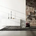 Sideboard aus matt weiß lackiertem MDF mit verzierten Türen Made in Italy - Chicago Viadurini