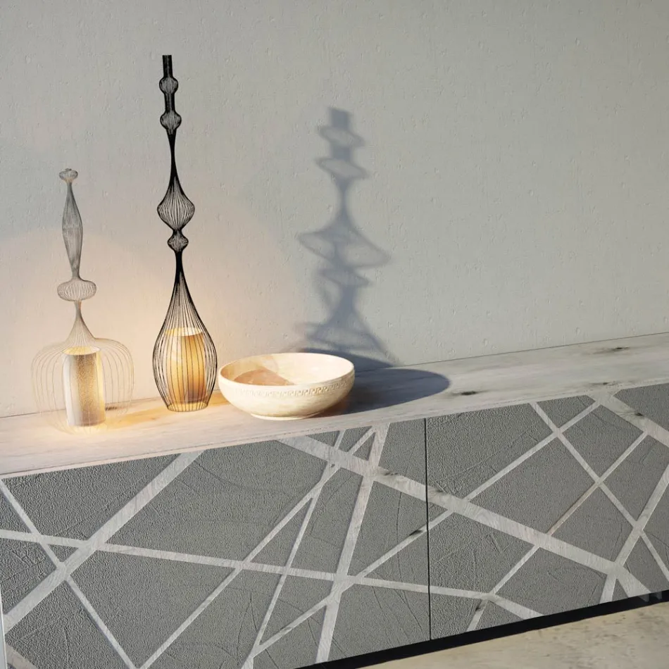 Sideboard aus matt schlammlackiertem MDF mit Sockelgestell Made in Italy - Arise Viadurini