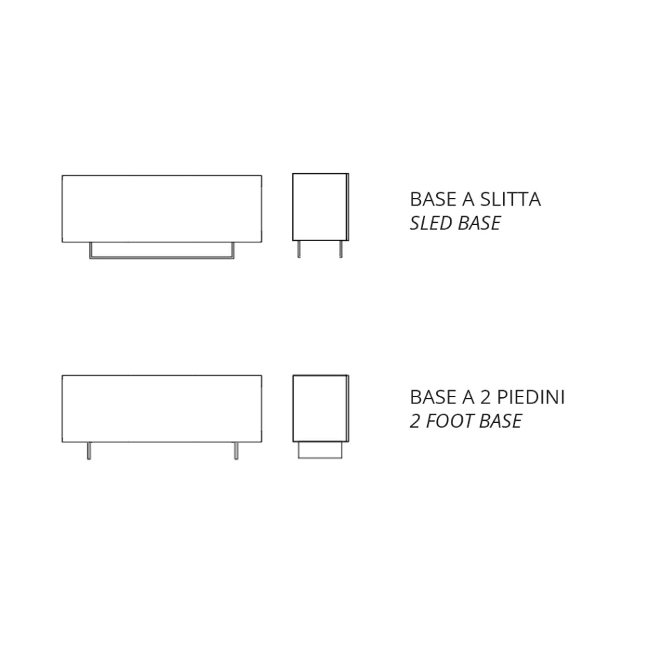 Sideboard aus Melamin mit 3 Eichentüren und Spiegel Made in Italy - Romina Viadurini