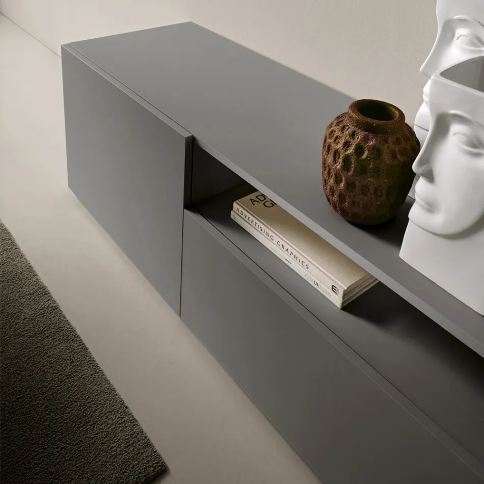 Miral Stand-Sideboard aus Melamin mit linearem Design, hergestellt in Italien Viadurini