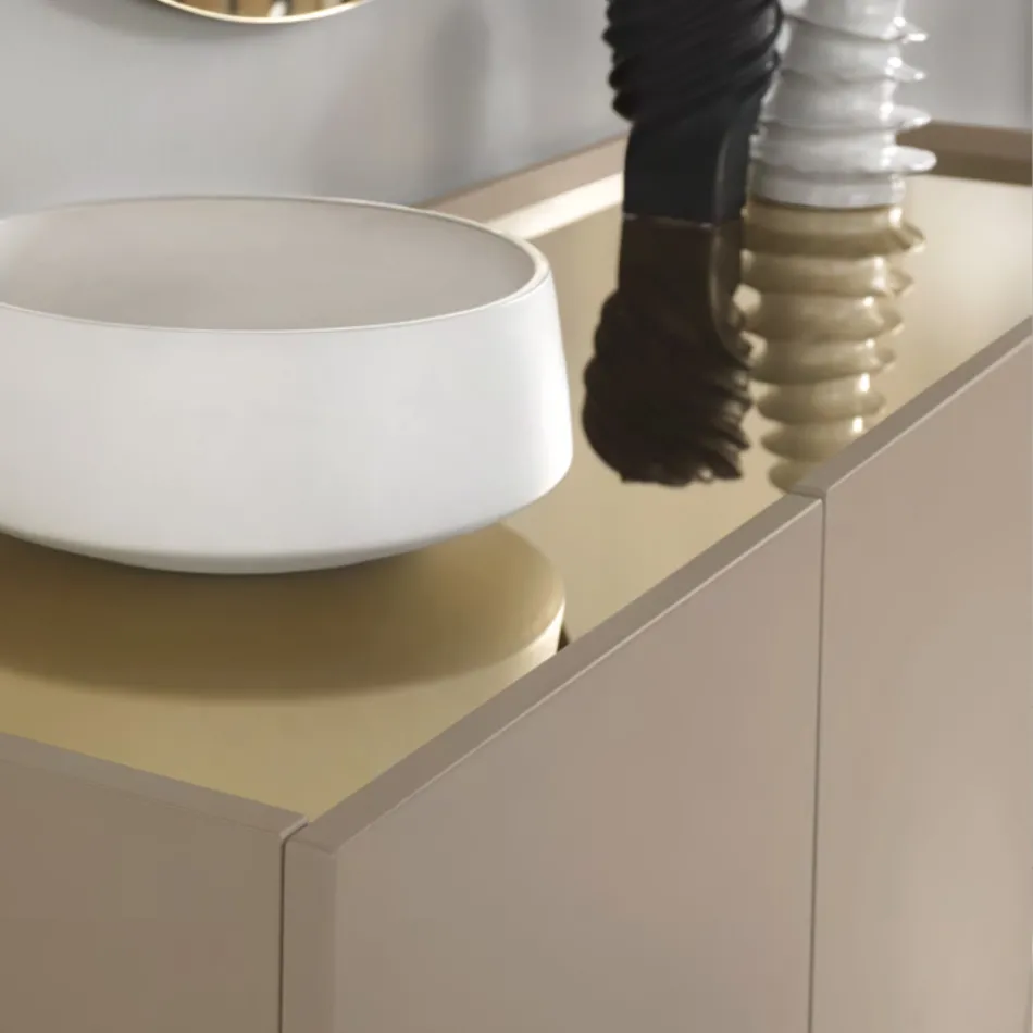 Madia in Melamin und MDF mit Laminateinsätzen Made in Italy - Gordita Viadurini