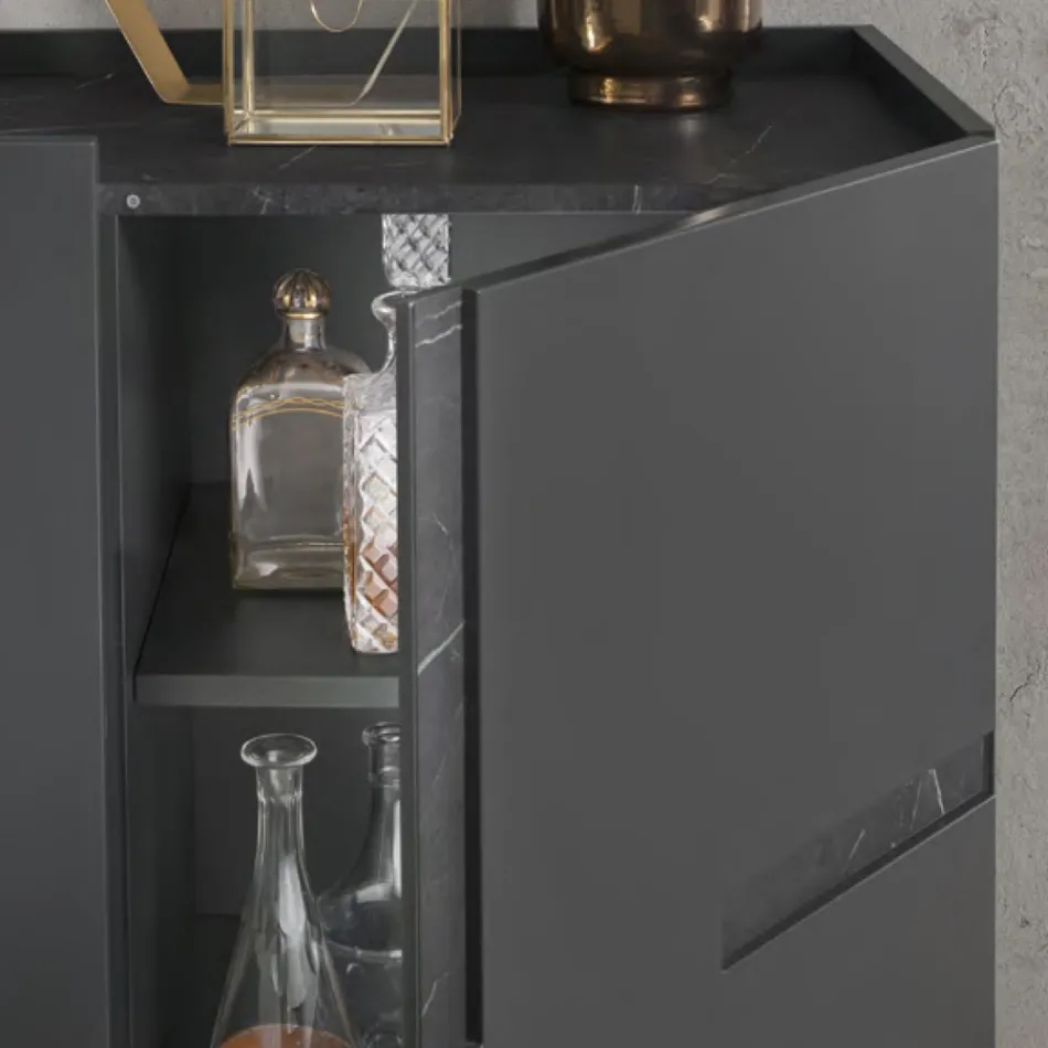 Madia in Melamin und MDF mit Laminateinsätzen Made in Italy - Gordita Viadurini