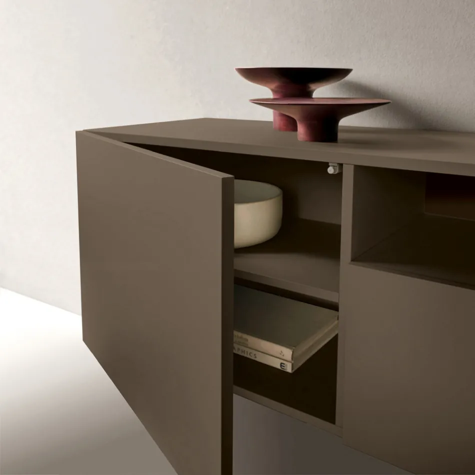 Miral Hänge-Sideboard aus Melamin in zwei Farben, hergestellt in Italien Viadurini