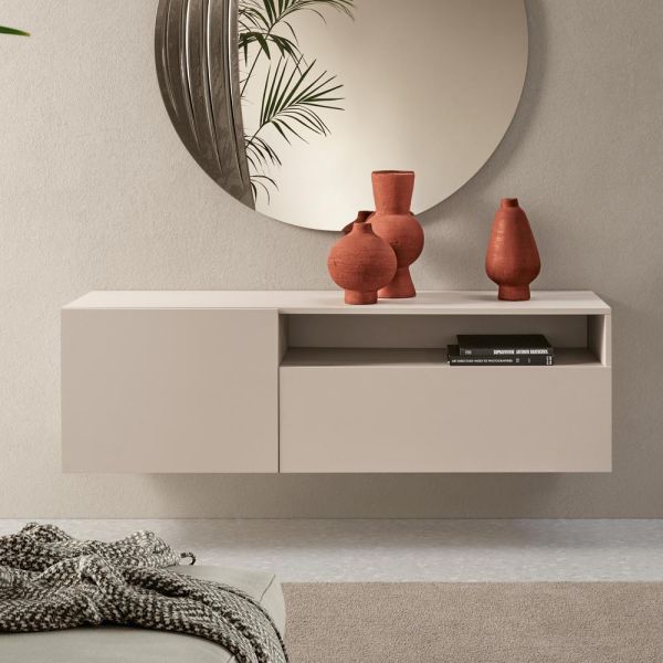 Miral hänge-sideboard aus melamin in zwei farben, hergestellt in italien