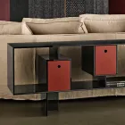 Sideboard aus Glas mit drei Schubladen, elegantes Design, hergestellt in Italien - Senera Viadurini