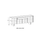 Sideboard aus rückseitig lackiertem Glas mit Massivholzprofil, hergestellt in Italien - Lutea Viadurini