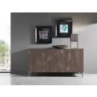 Modernes Sideboard mit drei Türen aus Bronze oder grauem Melamin Made in Italy - Clemente Viadurini