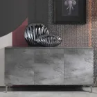 Modernes Sideboard mit drei Türen aus Bronze oder grauem Melamin Made in Italy - Clemente Viadurini
