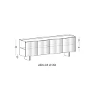Modernes Sideboard mit Flügeltüren aus hinterlackiertem Glas, hergestellt in Italien - Lutea Viadurini