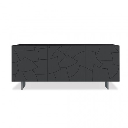 Modernes Sideboard aus furniertem Eschenholz, hergestellt in Italien – Galassia Viadurini