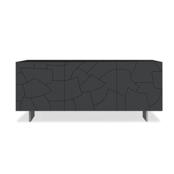 Modernes sideboard aus furniertem eschenholz made in italy - galassia