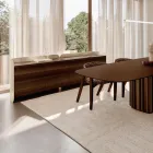 Modernes Sideboard aus Holz und gebogenem Metall, hergestellt in Italien - Rugiada Viadurini