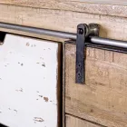 Wohnzimmer-Sideboard aus Mangoholz und Stahl mit 2 Türen und 3 Schubladen - Sinfony Viadurini