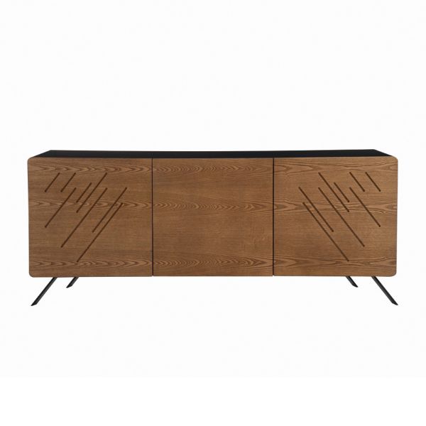 Wohnzimmer-sideboard aus mdf mit gravuren von 2 oder 3 türen made in italy - eleganz