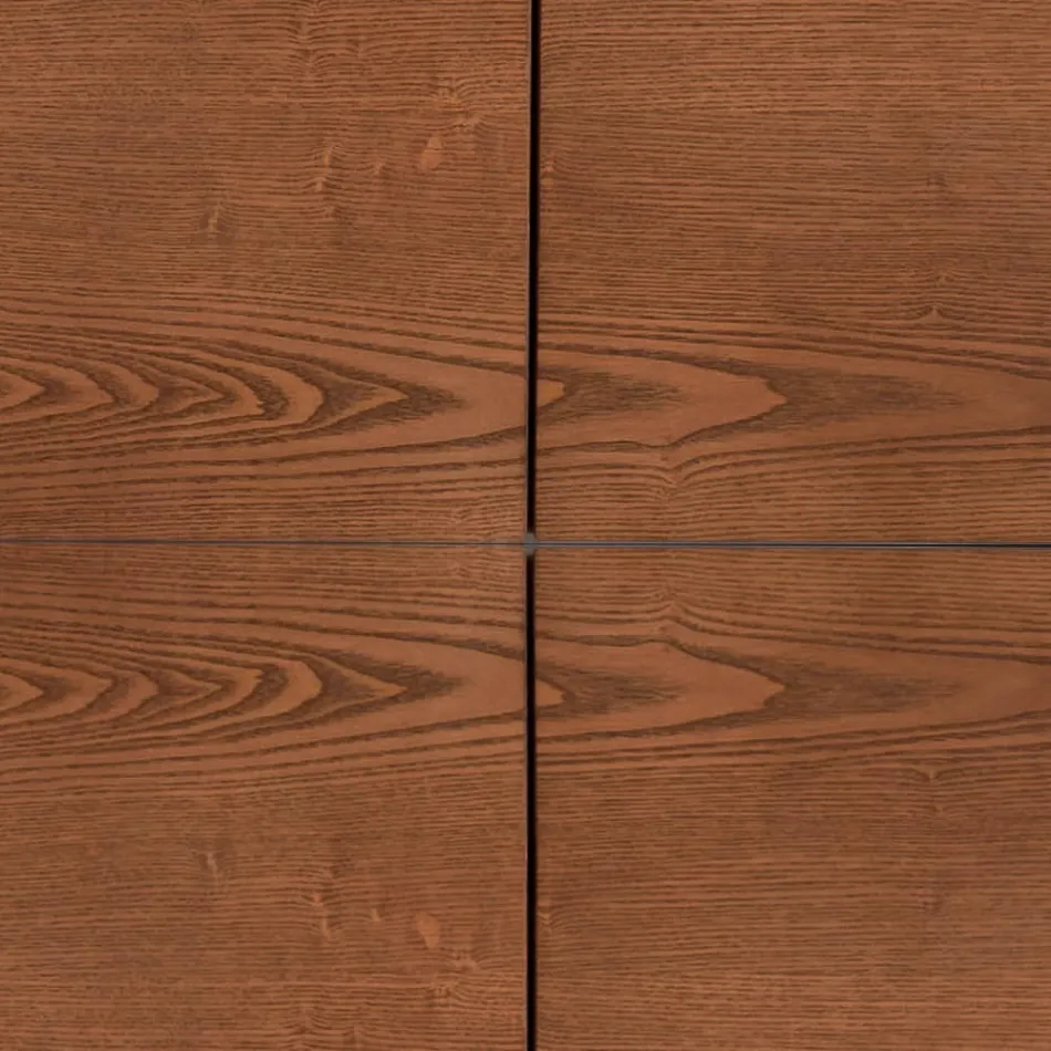 Wohnzimmer-Sideboard MDF-Struktur und Massivholz 4 Türen Made in Italy - Rosalba Viadurini