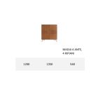 Wohnzimmer-Sideboard MDF-Struktur und Massivholz 4 Türen Made in Italy - Rosalba Viadurini