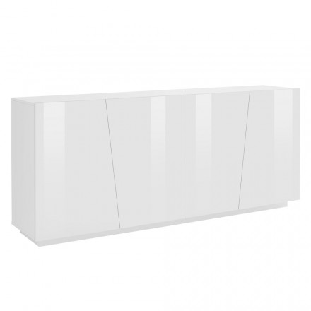 Wohnzimmer Sideboard 4 Türen in glänzend weißem Holz oder Schiefer 2 Größen - Joris Viadurini