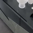 Wohnzimmer Sideboard aus lackiertem Mdf 3 Türen mit Keramikeinsätzen - Imperio Viadurini