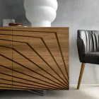 Wohnzimmer Sideboard aus lackiertem Mdf 3 Türen mit Siebdruck Intarsien - Saronno Viadurini