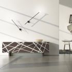 Wohnzimmer-Sideboard aus matt lackiertem MDF mit verzierten Türen Made in Italy - Velia Viadurini