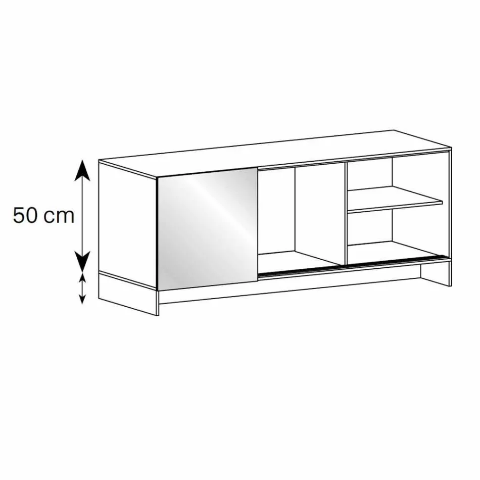 Rauchglas Wohnzimmer Sideboard mit Bronze Spiegeltür Made in Italy - Dumm Viadurini