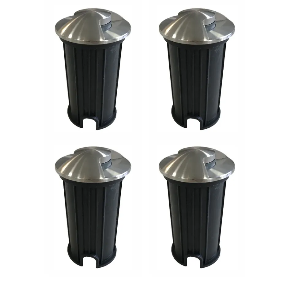 Marker Outdoor LED Einbaustrahler aus Edelstahl 4 Stück - Rhombus Viadurini