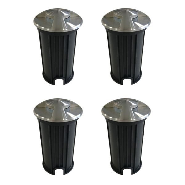 4-teiliger versenkter led-spotmarker aus edelstahl - elisir