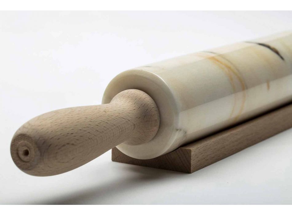 Marmor Nudelholz mit Holzgriffen Made in Italy - Senni Viadurini