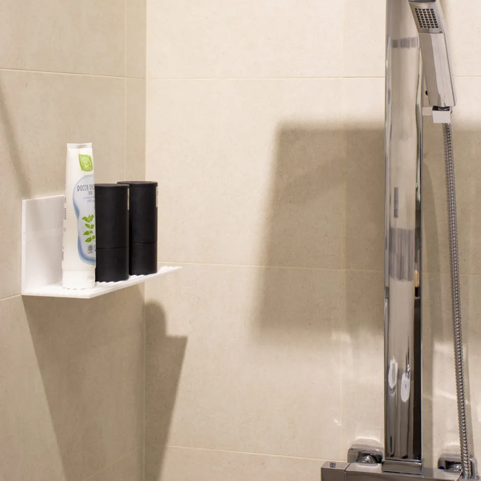 Weißes Corian Wandregal L 35 oder L 60 cm Made in Italy Qualität - Elono Viadurini