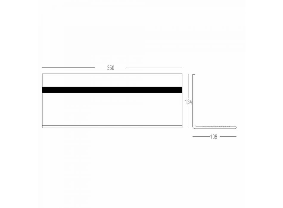 Wandregal aus weißem Corian oder mit schwarzem Einsatz 350 oder 600 cm - Elono Viadurini