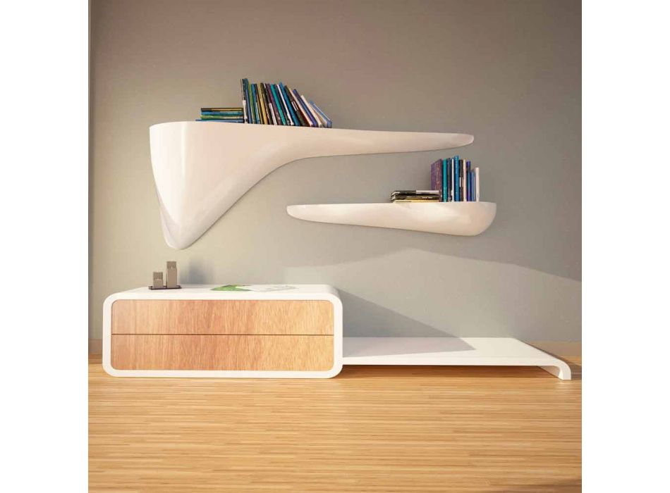 Modernes Design-Regal in Italien, Sizzano hergestellt Viadurini