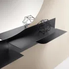 Modernes Design-Metallregal mit zwei horizontalen Ablagen - Miro Viadurini