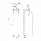Säulenmischer für Badewanne mit Dusche aus Messing Made in Italy - Shelly Viadurini