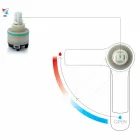 Hoher Messing-Waschbeckenmischer ohne Abfluss Made in Italy - Sindra Viadurini