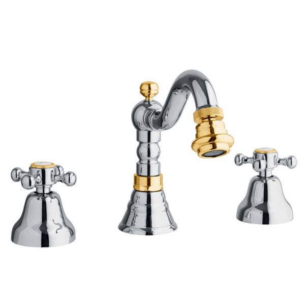 3-loch-bidetmischer in messing klassisches design made in italy - lisca