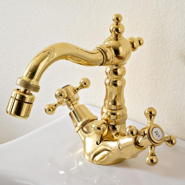 Messing-einloch-bidetmischer im vintage-stil made in italy - ursula