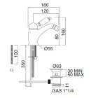 Bidetmischer im klassischen Stil aus handgefertigtem Messing mit Hebel – Noriana Viadurini