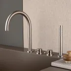 4-Loch Wannenrandmischer mit Auslauf aus AISI 316L-Stahl - Artigli Viadurini