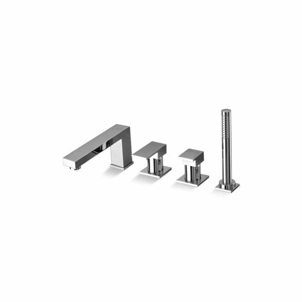 Made in italy design messing 4-loch-badewannenmischer - panela